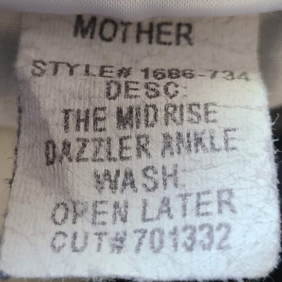 MOTHER The Mid‎ Rise Dazzler in Open Later Gray Busted Knee 1686-734 Women's 28 - Picture 15 of 16